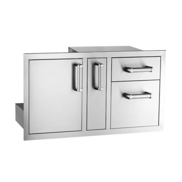 Fire Magic Flush Mounted 36 X 18 Access Door with Double Drawer and Platter with Soft Close System 53816SC