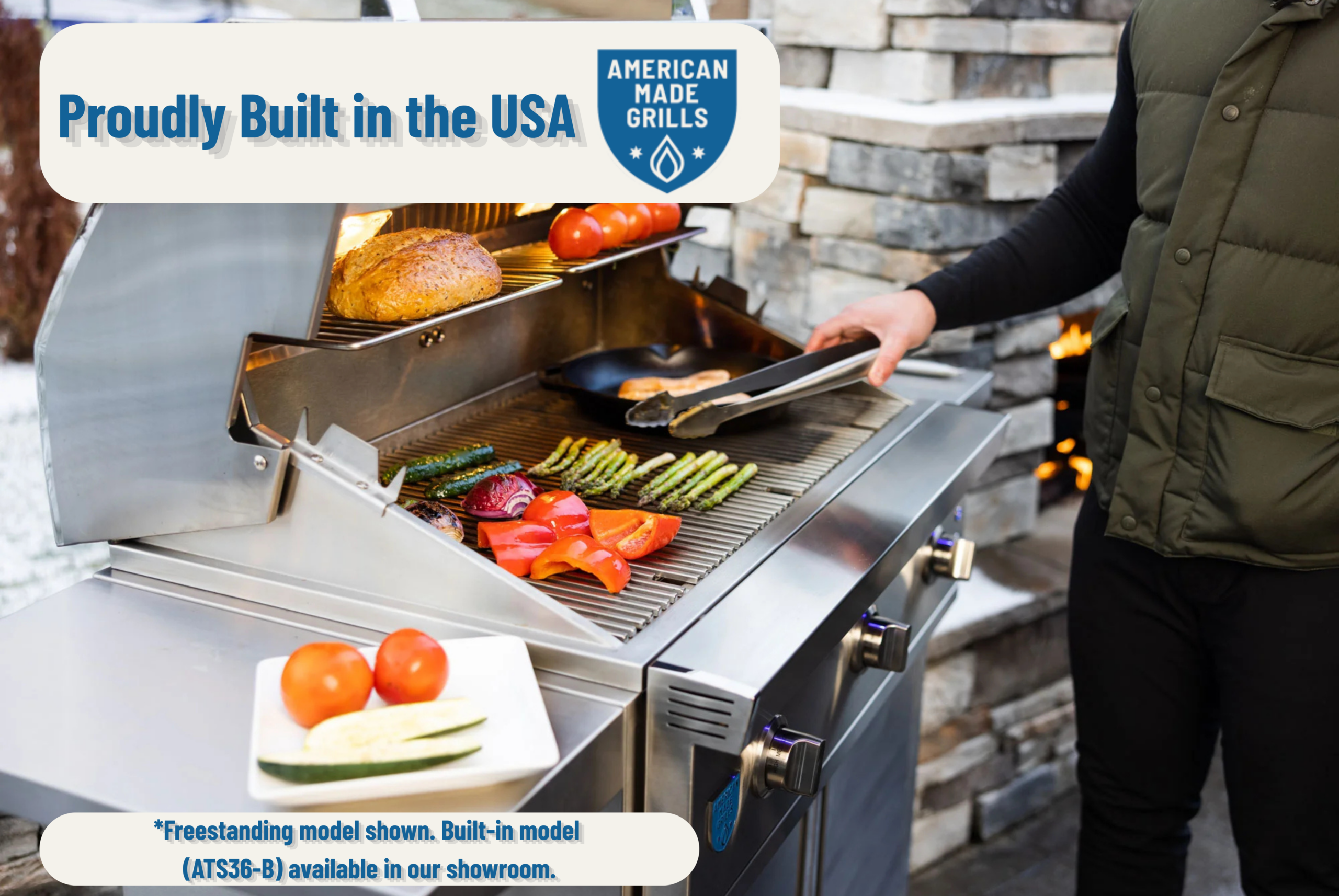 American Made Grills Atlas Grill Review - being used to cook
