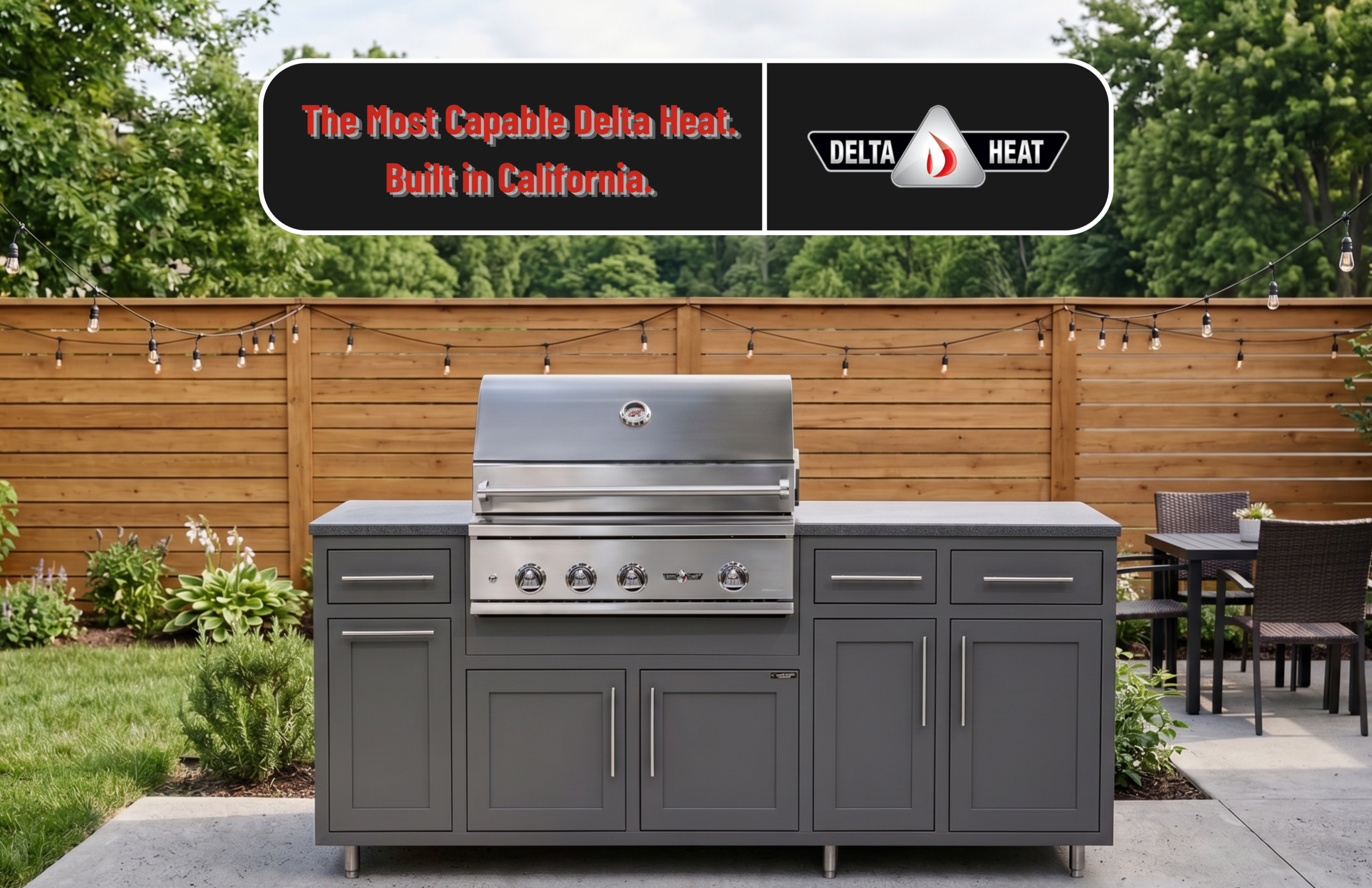 Delta Heat grill review – Delta Heat DHBQ32G-DN 32-inch built-in grill on outdoor kitchen island