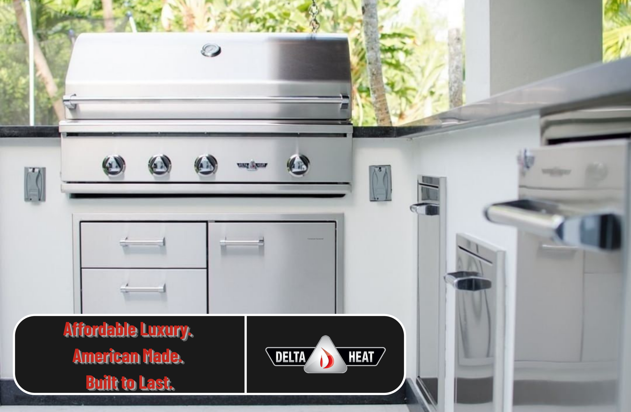 Delta Heat 38 inch grill review – Delta Heat DHBQ38G-DN 38-inch 3-burner built-in natural gas grill with ceramic briquette system in outdoor kitchen island