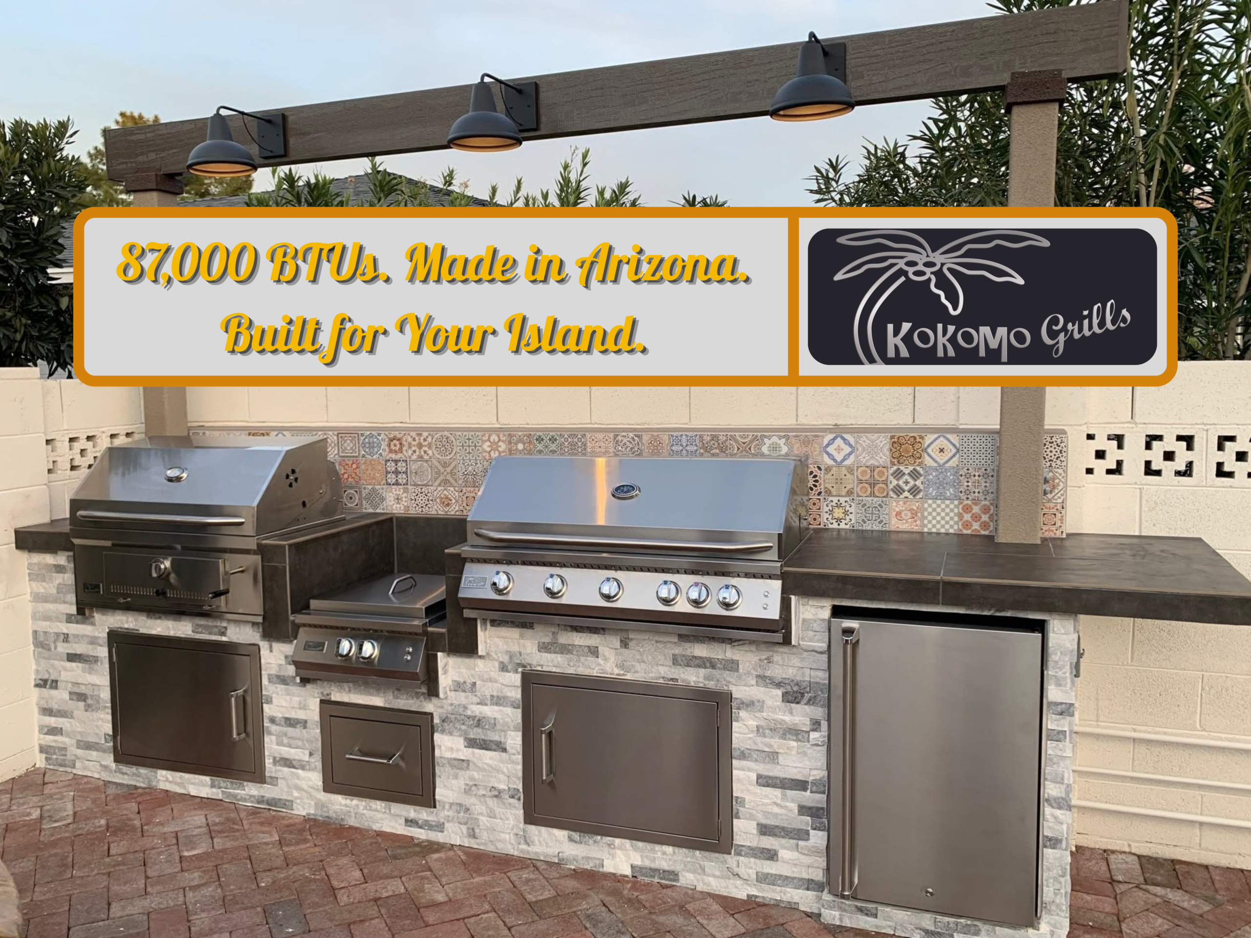 Kokomo Grills Professional Grill Review – Kokomo Grills KO-BAK5BG-PRO 40 inch 5-burner professional built-in propane grill in outdoor kitchen island