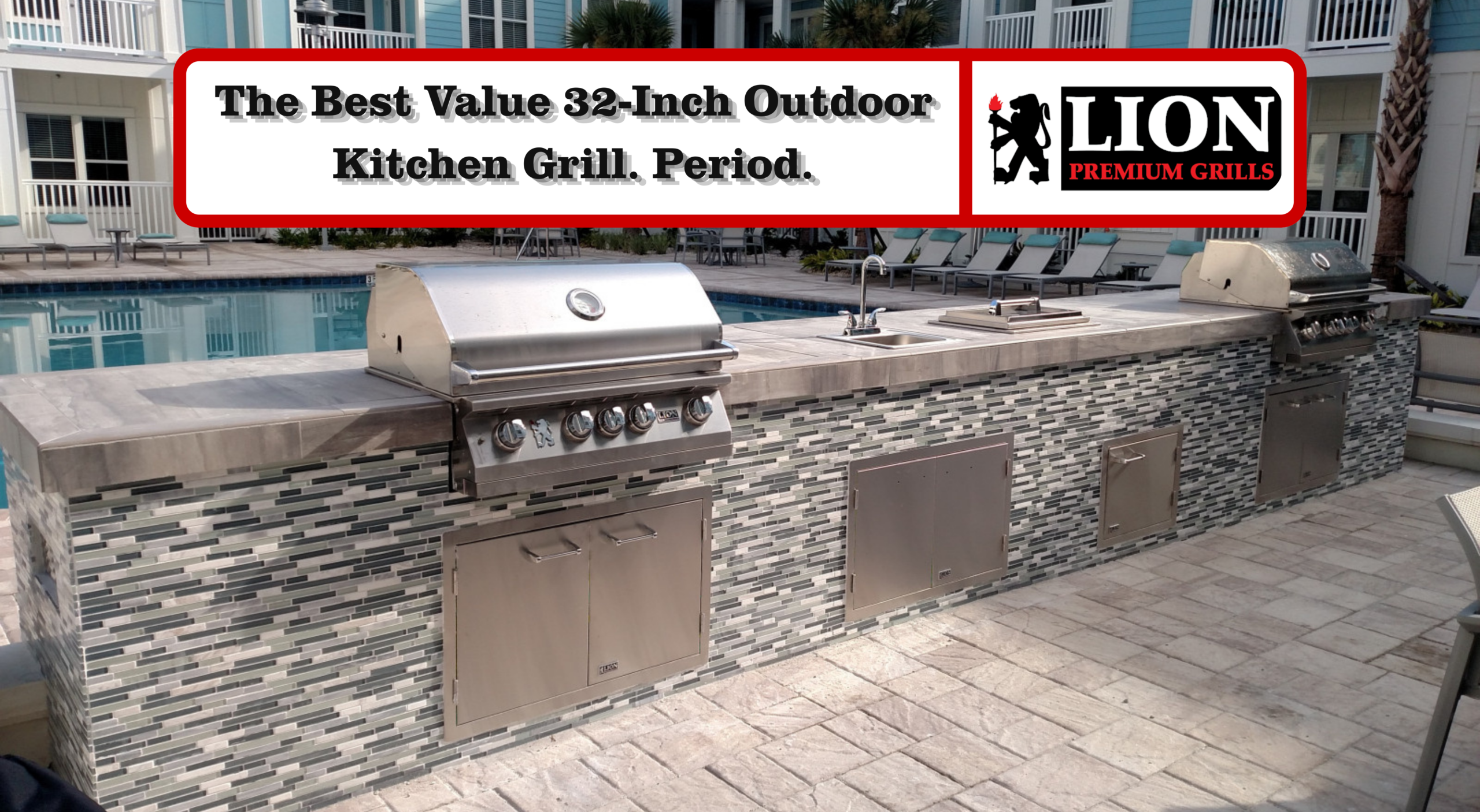 Lion L75000 Grill Review – Lion Premium Grills L75000 32-inch 4-burner built-in natural gas grill with gourmet package in outdoor kitchen island