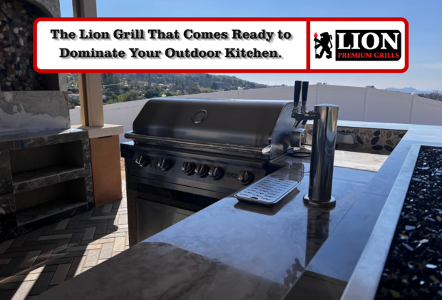 Lion L90000 Grill Review – Lion Premium Grills L90000 40-inch 5-burner propane built-in grill with 90,000 BTUs and gourmet package in outdoor kitchen island