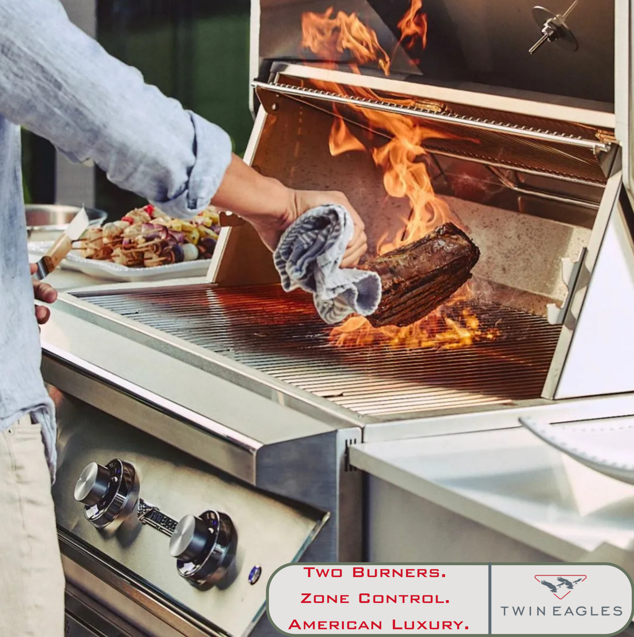 Twin Eagles 30 inch grill review – Twin Eagles TEBQ30 30 inch 3-burner built-in propane grill with infrared sear zone in outdoor kitchen island