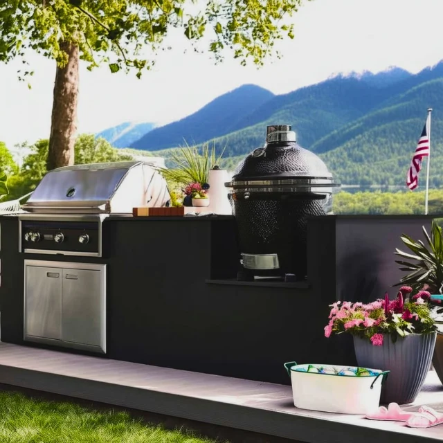 🔥 Gas. Charcoal. All Lynx. One island, zero compromises.⁠
⁠
Swipe in on the scene: a Lynx Professional grill throwing Trident™ infrared heat like it’s opening night at a steakhouse, while the Lynx ceramic smoker settles in for that all‑day brisket vibe. The matte‑black island? Built to frame your mountain view—not fight it. 🌄✨⁠

Ready to turn square footage into flavor footage? Tap the link in bio or drop that “LYNX ME” and let’s create your perfect space.⁠
⁠
#BestOfBackyard #CreateYourPerfectSpace #LynxGrills #InfraredSear #KamadoMagic #OutdoorKitchenGoals #BackyardUpgrade

⁠